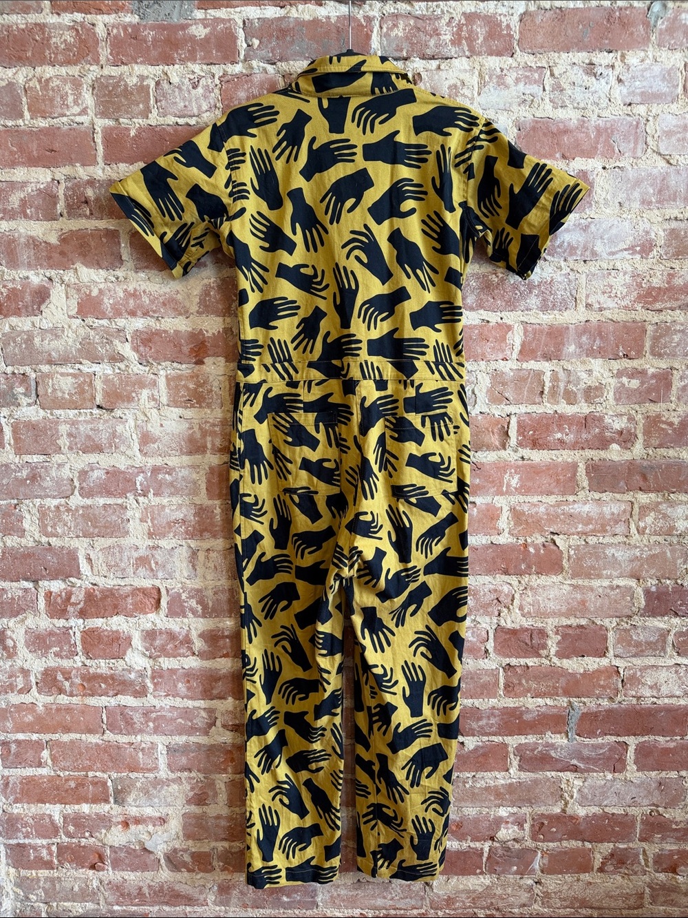 Nooworks Yellow & Black Hand-Print Jumpsuit - Picture 5 of 9